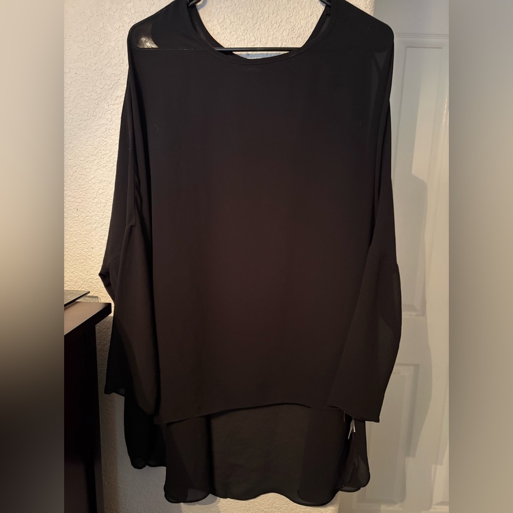Millau Black Sheer Blouse